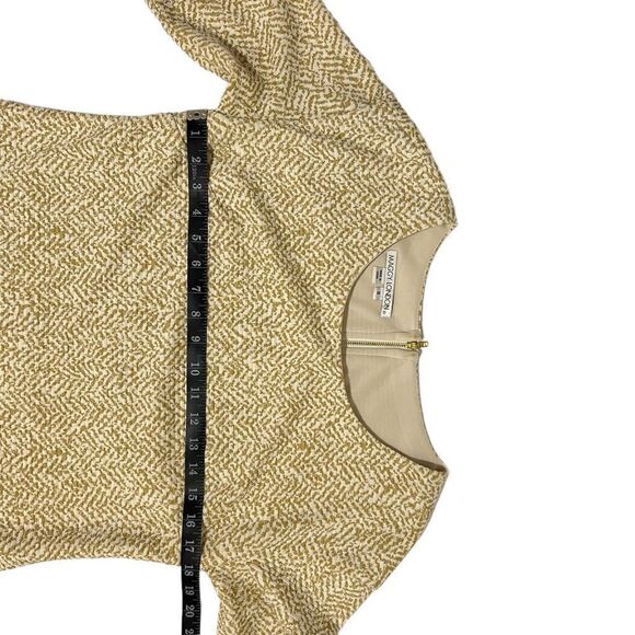 MAGGY LONDON Size 6 Metallic Gold White Sheath Dress Small - Picture 9 of 14